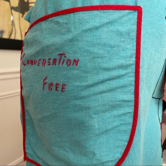 Vintage Homemade Hand Embroidered Apron and Hat - Picture 5 of 11